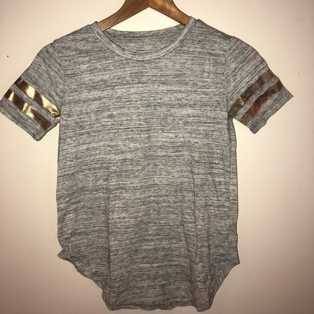 Gray and gold tee shirt